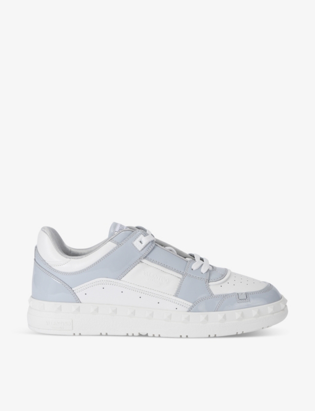 Freedots logo-print leather low-top trainers