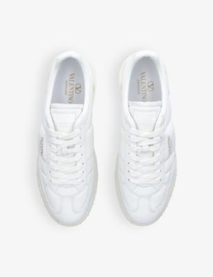 VALENTINO GARAVANI: Upvillage branded leather low-top trainers