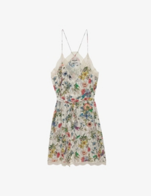 ZADIG&VOLTAIRE: Ristyz floral-print lace-embroidered silk mini dress
