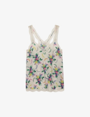 ZADIG&VOLTAIRE: Chou floral-print lace-embroidered woven camisole top