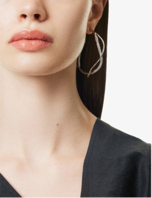ALEXIS BITTAR WOMENS INTERTWINED RHODIUM-PLATED BRASS AND CRYSTAL EARRINGS 