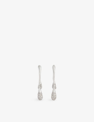 ALEXIS BITTAR: Solanales rhodium-plated brass and crystal earrings
