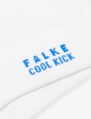 Shop Falke Mens White Cool Kick Woven Knitted Socks