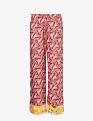 Shop Dries Van Noten Puvis Wide-leg Satin Trousers In Pink