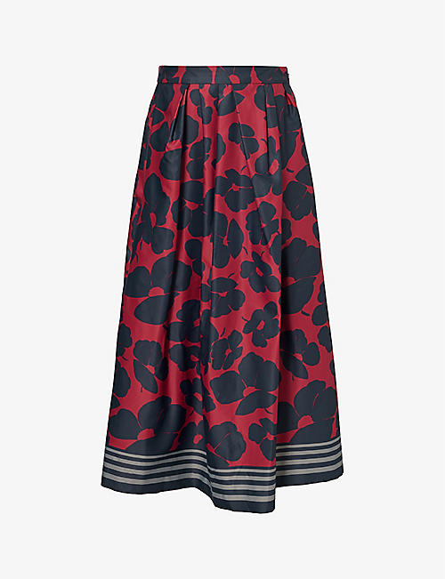 DRIES VAN NOTEN: Soni floral-print cotton-blend midi skirt