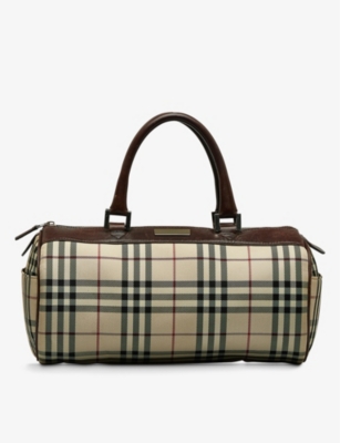RESELFRIDGES: Pre-loved Burberry House check-print canvas tote bag