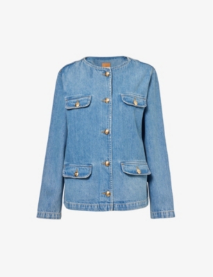 ANINE BING: Janet flap-pocket organic-denim jacket