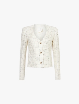 ANINE BING: Anitta V-neck woven-blend jacket