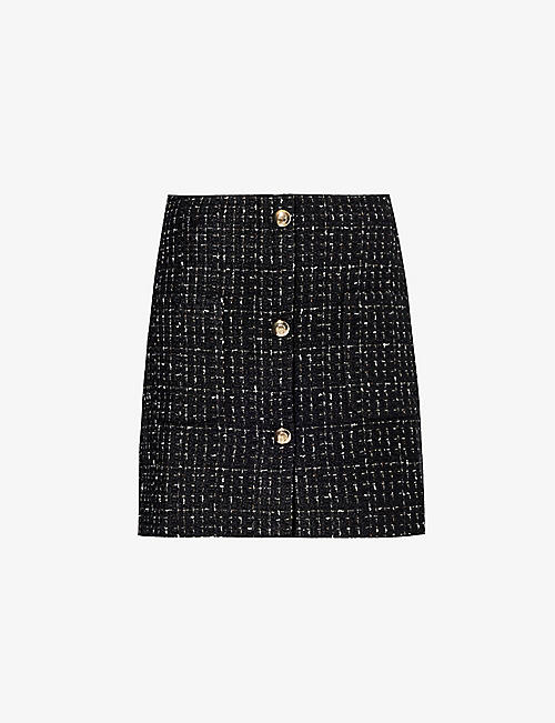ANINE BING: Mateo tweed-textured woven-blend mini skirt
