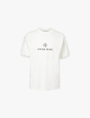 ANINE BING: Jaylin branded-print cotton-jersey T-shirt