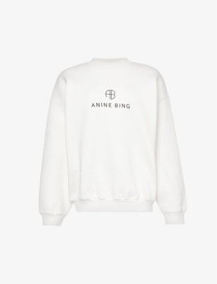 ANINE BING: Jaci monogram-print cotton-blend sweatshirt