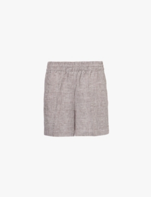 ANINE BING: Kam elasticated-waist linen shorts