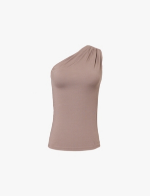 ANINE BING: Camila one-shoulder slim-fit  stretch-woven top
