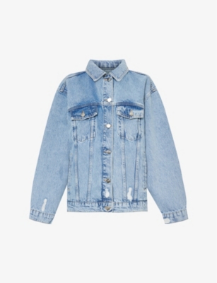 Shop Anine Bing Women's Vintage Blue Rory Relaxed-fit Denim Jacket