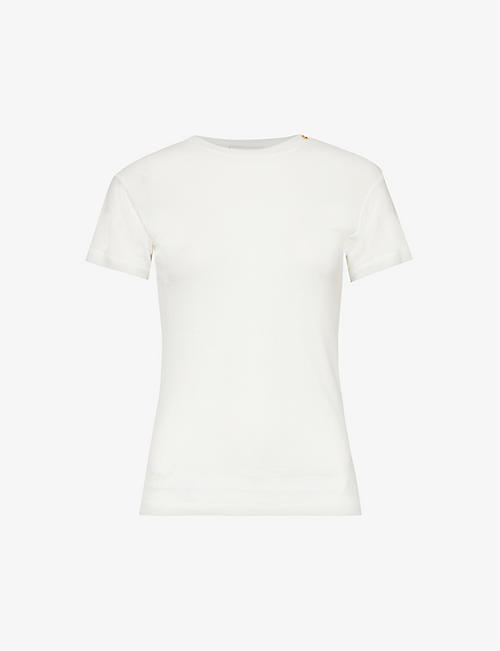 ANINE BING: Amani short-sleeve cashmere-blend knitted T-shirt