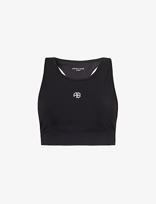 ANINE BING: Blair brand-print stretch-woven bra