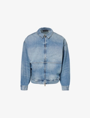 FEAR OF GOD ESSENTIALS: ESSENTIALS brand-patch relaxed-fit denim jacket