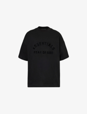 Shop Essentials Fear Of God  Men's Black  Cotton-jersey T-shirt