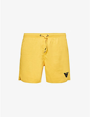 EMPORIO ARMANI: Logo-embroidered swim shorts