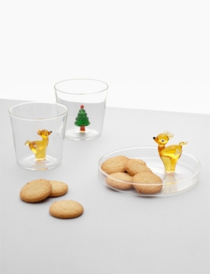 ICHENDORF: Red Apple Lonely Fawn glass saucer 14cm