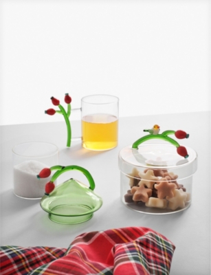 ICHENDORF: Woodland Tales Rosehip Berry glass mug 12cm