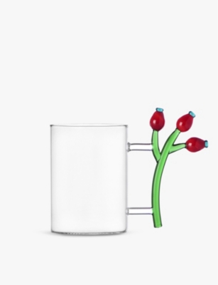 ICHENDORF: Woodland Tales Rosehip Berry glass mug 12cm