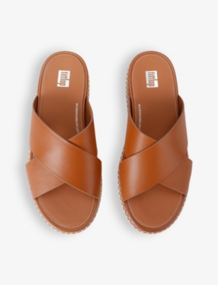 Fitflop Womens Tan Eloise Cross-strap Leather Sandals In Tan