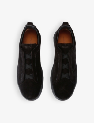 ZEGNA: Triple Stitch suede low-top trainers