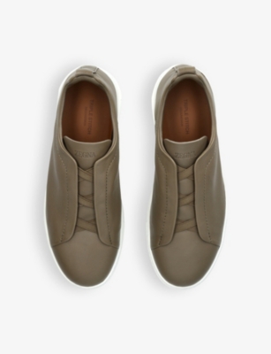 ZEGNA: Triple Stitch Secondskin Low-Top Leather Trainers