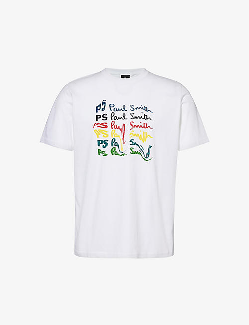 PS BY PAUL SMITH: Wavy logo-print organic-cotton T-shirt