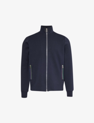 PS BY PAUL SMITH: Funnel-neck zipped-pocket cotton-blend jacket