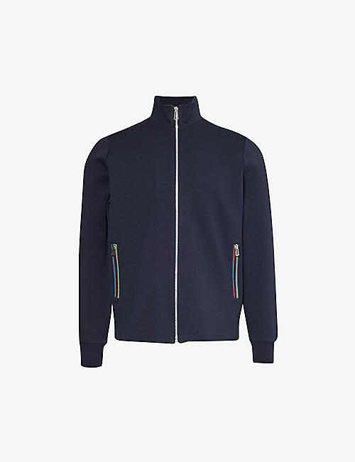 PS BY PAUL SMITH: Funnel-neck zipped-pocket cotton-blend jacket
