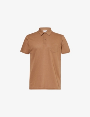 SUNSPEL: Riviera patch-pocket short-sleeve cotton polo shirt