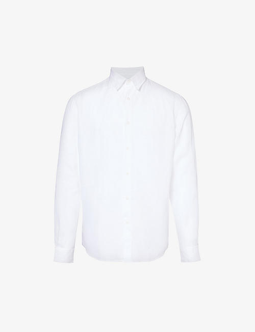 SUNSPEL: Curved-hem regular-fit linen shirt