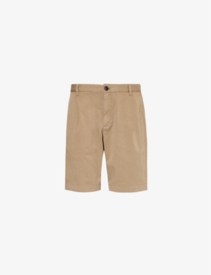 SUNSPEL: Pleated-front regular-fit stretch-cotton shorts