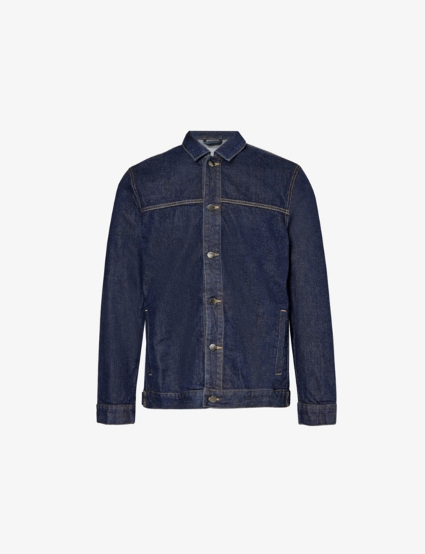 Contrast-stitch regular-fit denim jacket