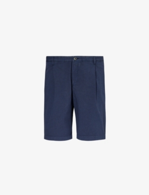 SUNSPEL: Pleated-front regular-fit cotton-blend shorts