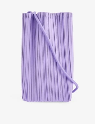 Shop Issey Miyake Pleats Please  Womens Purple Onion Bloom Woven Cross-body Bag