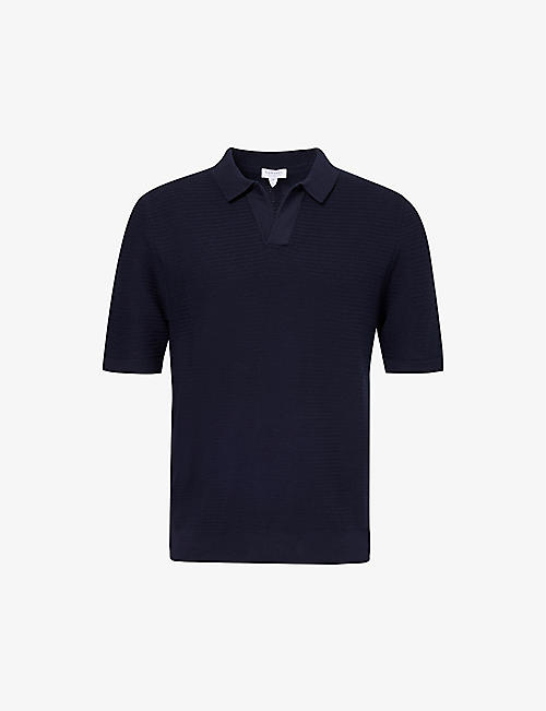 SUNSPEL: Spread-collar relaxed-fit cotton-knit polo shirt