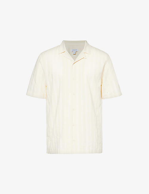 SUNSPEL: Stripe-pattern boxy-fit cotton shirt