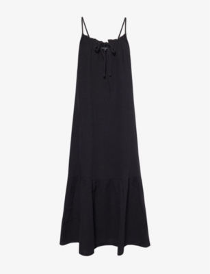 Shop Rails Marseille Relaxed-fit Cotton Midi Dress In Black Gauze