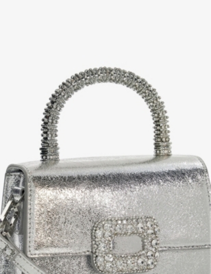 Shop Dune Women's Silver-synthetic Bolenna Metallic Crossbody Bag