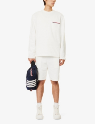 Shop Thom Browne Mens Natural White Oversized Cotton-jersey Sweatshirt