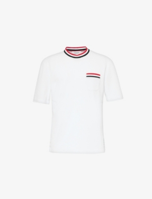 THOM BROWNE: Branded cotton-knit T-shirt