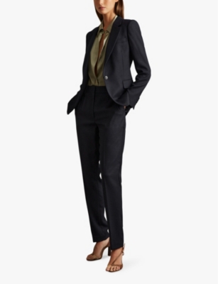 REISS: Hallie peak-lapel double-breasted stretch-wool blazer