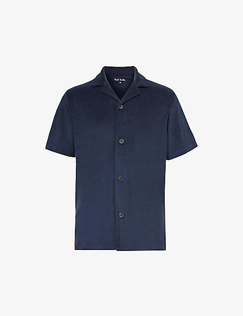 PAUL SMITH: Towel Stripe camp-collar regular-fit cotton-blend shirt