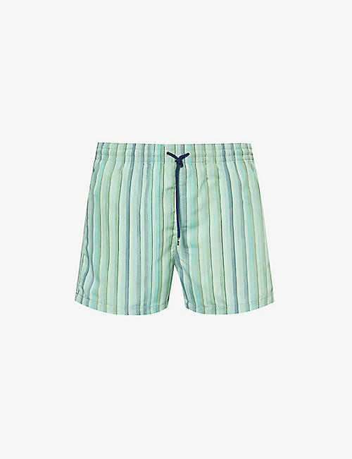 PAUL SMITH: Striped recycled polyester-blend swim shorts