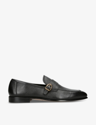 TOM FORD: Grain buckle-embellished leather loafers