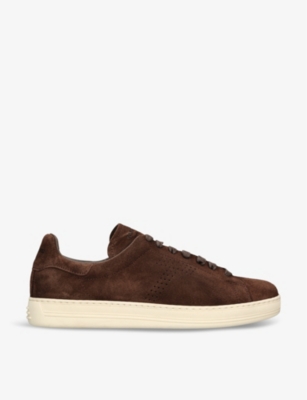 TOM FORD: Warwick logo-embossed suede low-top trainers