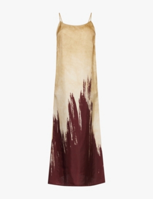 UMA WANG: Anaya abstract-print woven midi dress